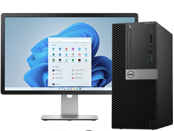 Dell OptiPlex 5070 [i5, 8GB RAM, 240GB SSD] With 24”